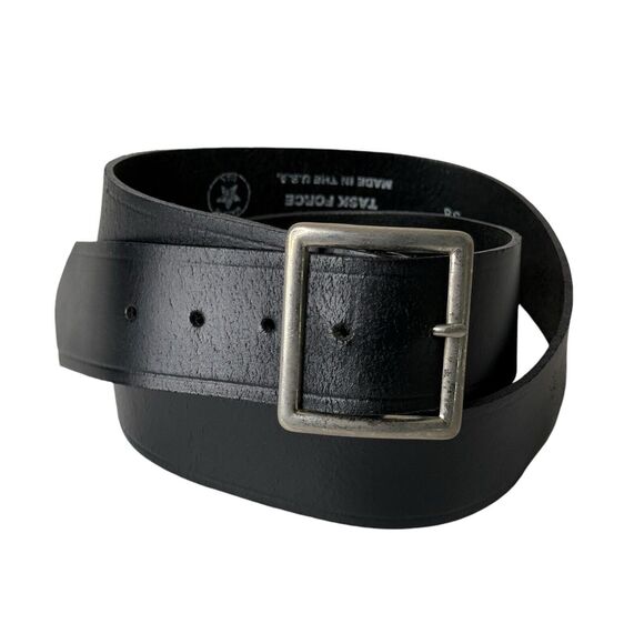 Task Force Genuine Top Grain Leather Belt Men Size 38 Black USA Made Work Casual - Picture 1 of 8